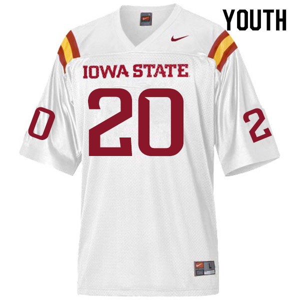 Youth #20 Aric Horne Iowa State Cyclones College Football Jerseys Sale-White - Click Image to Close